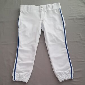 Stylish White and Blue Kids' Softball Pants - New With Tags - Girls Size M